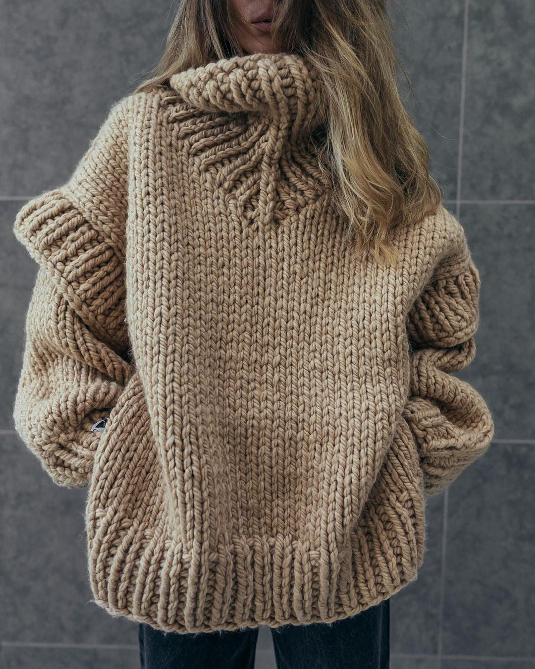 Berg-Feldt | Strick Oversize Rollkragenpullover für Damen