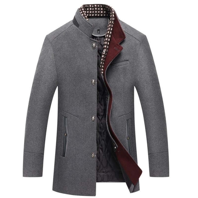 Berg-Feldt | Herren Slim Fit Woll Wintermantel