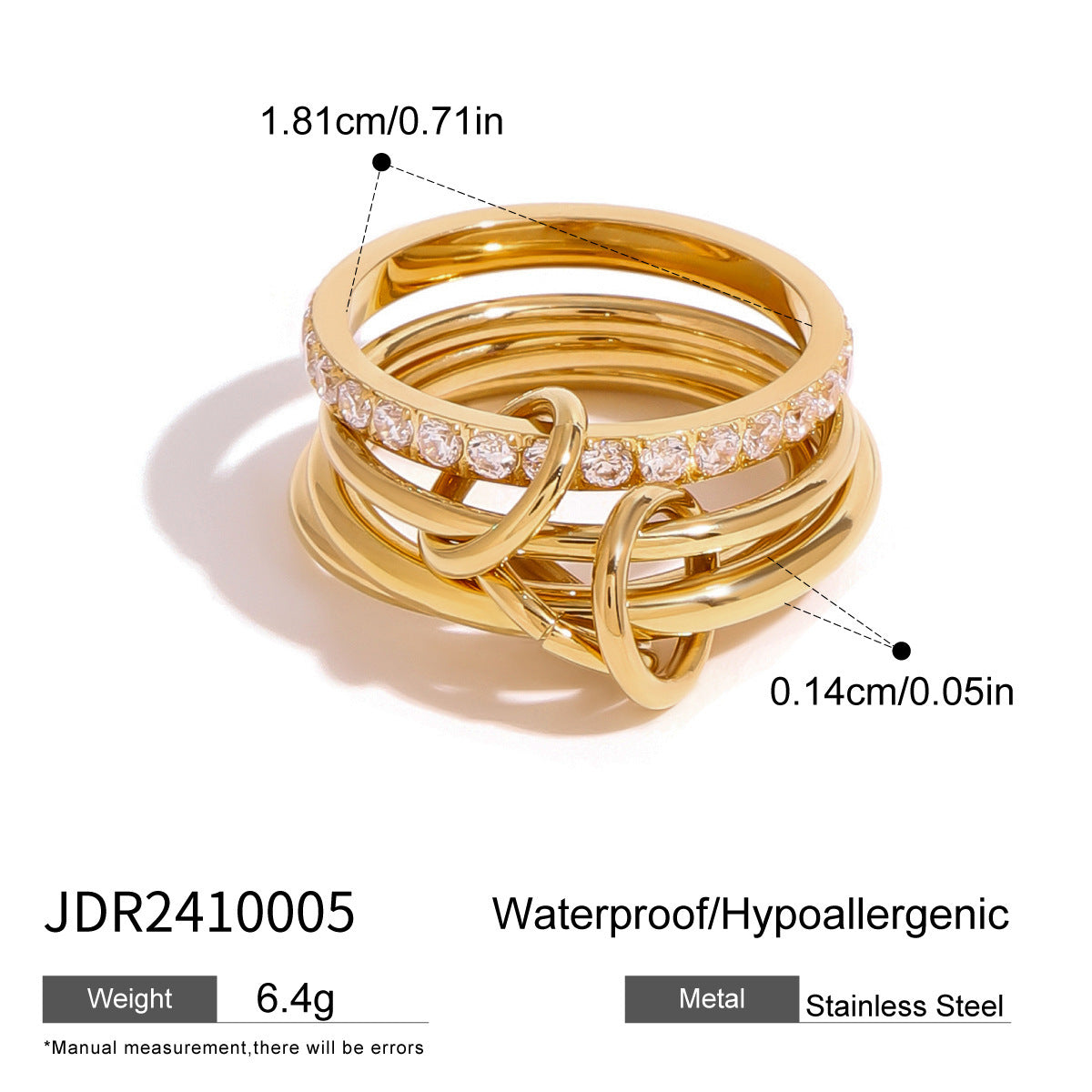 Fudus Twin Ring, design simple en acier