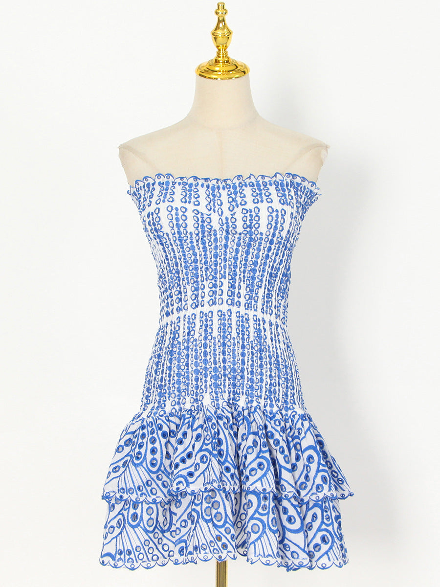 Strandparty-Kleid von Fudus im A-Linien-Schnitt mit Rüschen