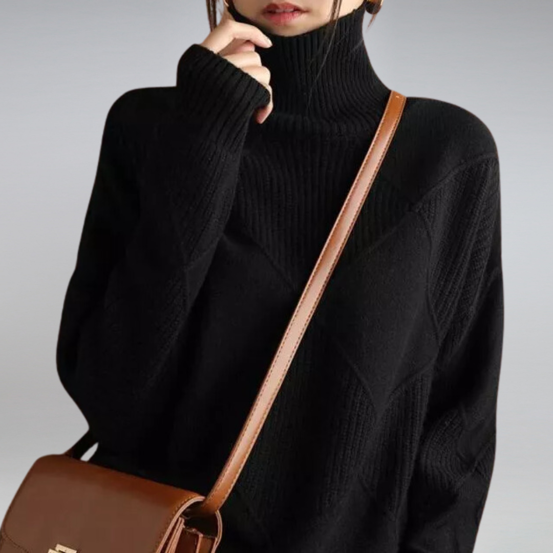 Berg-Feldt | Damenpullover - Kaschmir Rollkragen Lockere Passform Pullover