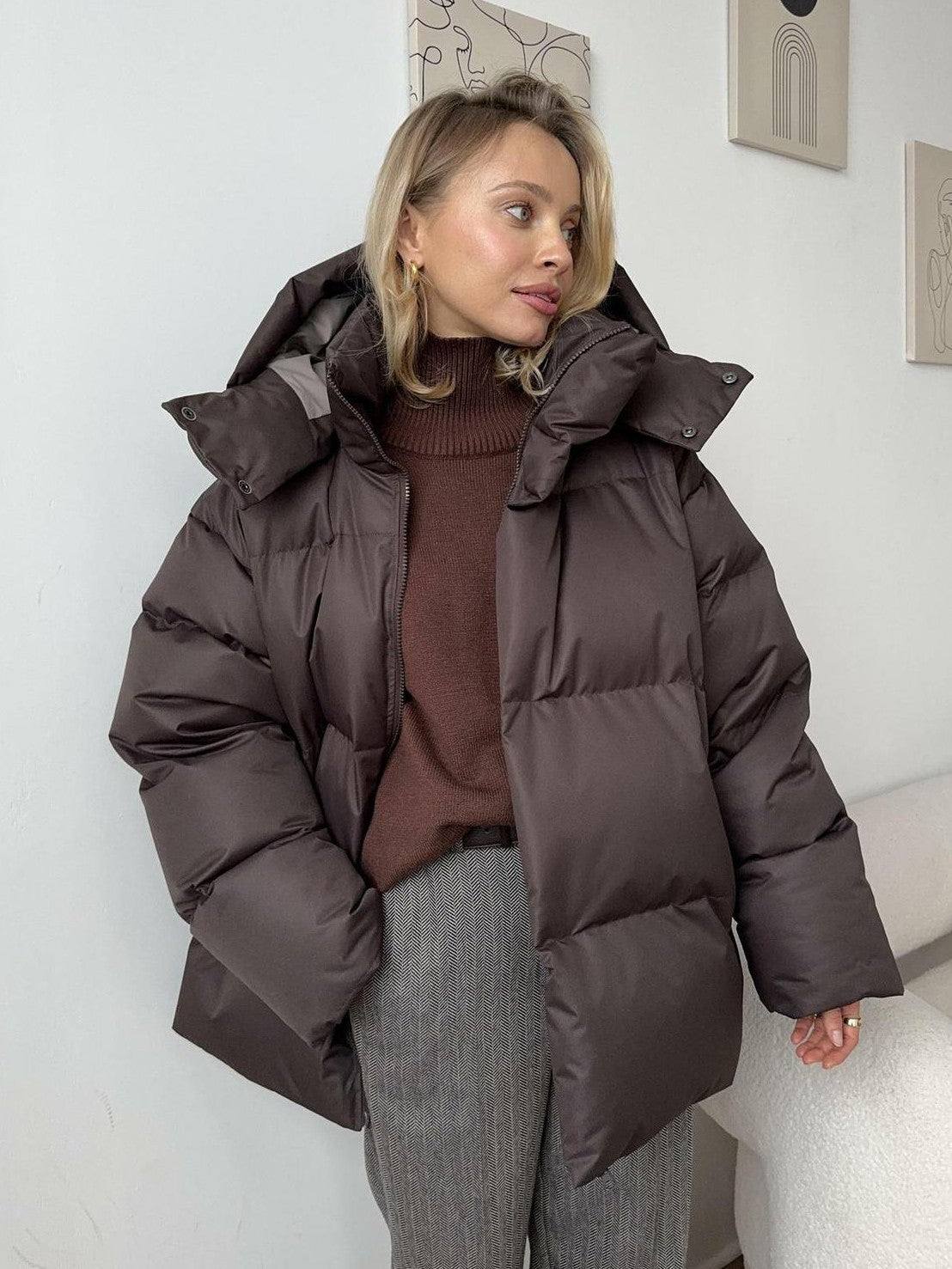Berg-Feldt | Gepolsterte Kurzjacke mit Kapuze