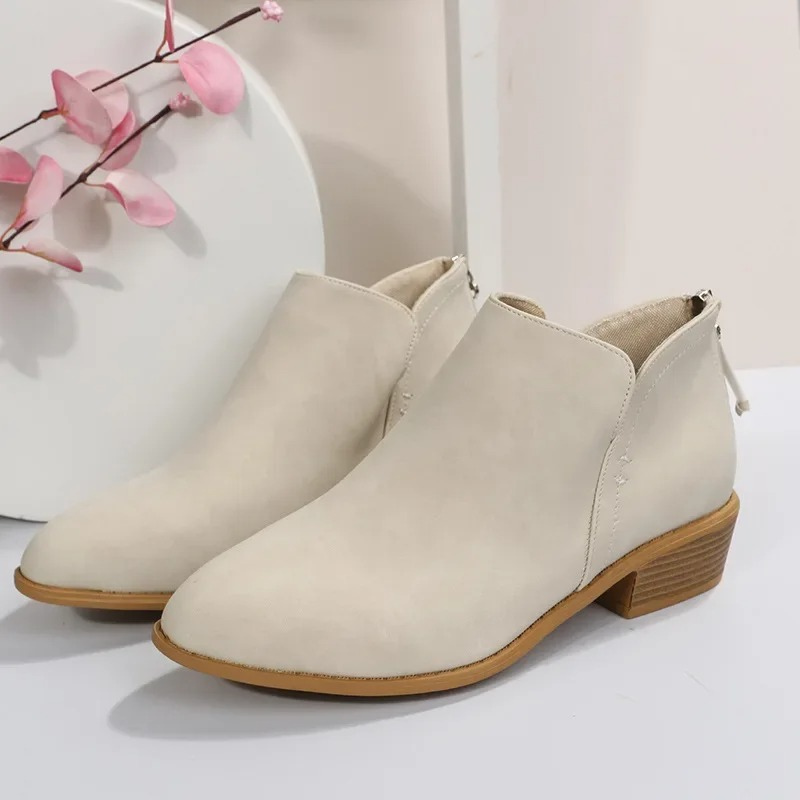 Bottines à talon bas et fermeture éclair Berg-Feldt pour femmes