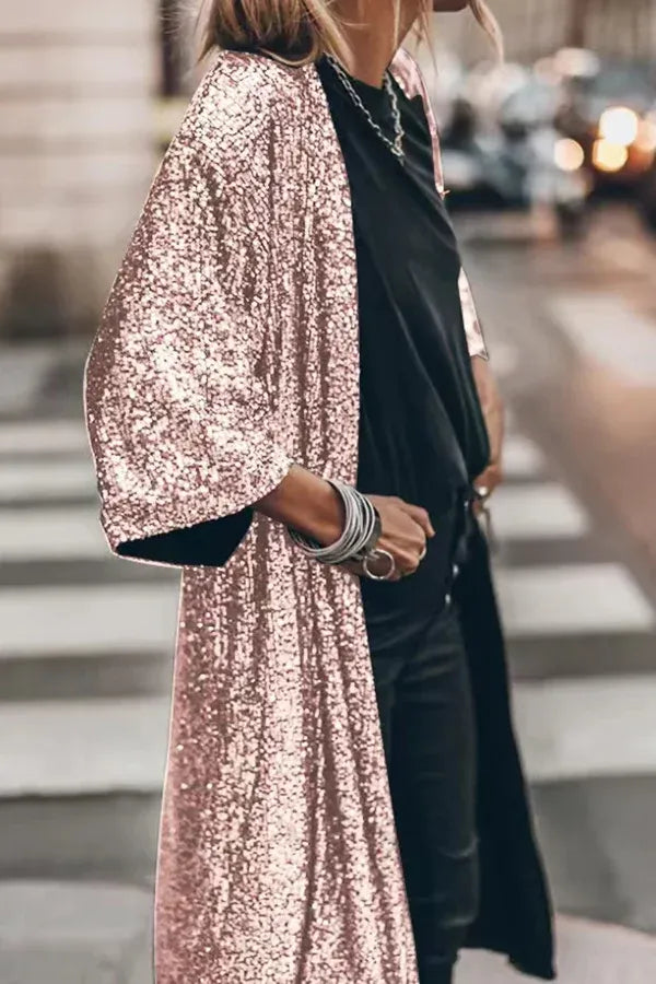 Berg-Feldt | Glamour Kimono aus Pailletten mit Schlüsselloch