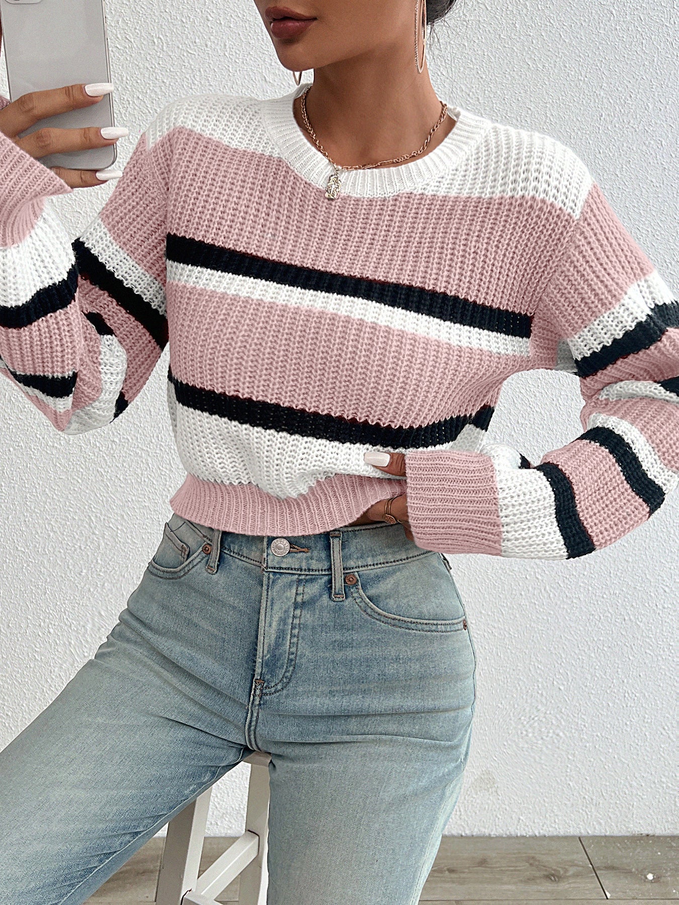 Berg-Feldt | Strickpullover mit Rundhalsauschnitt