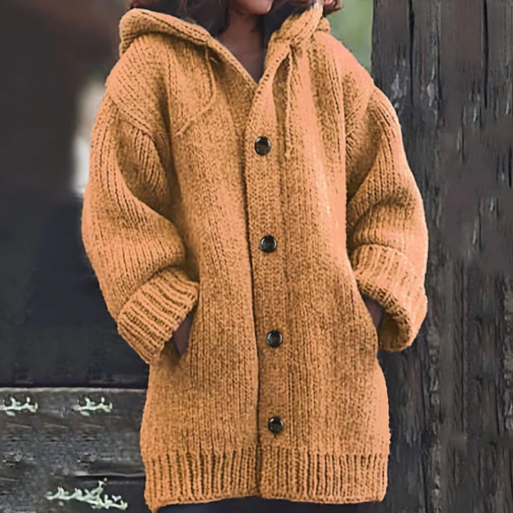 Berg-Feldt | Gestrickte Damenjacke Mit Kapuze