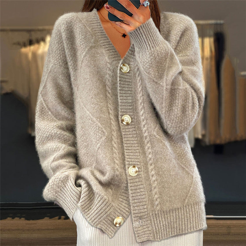 Berg-Feldt | Strickjacke mit V-Ausschnitt