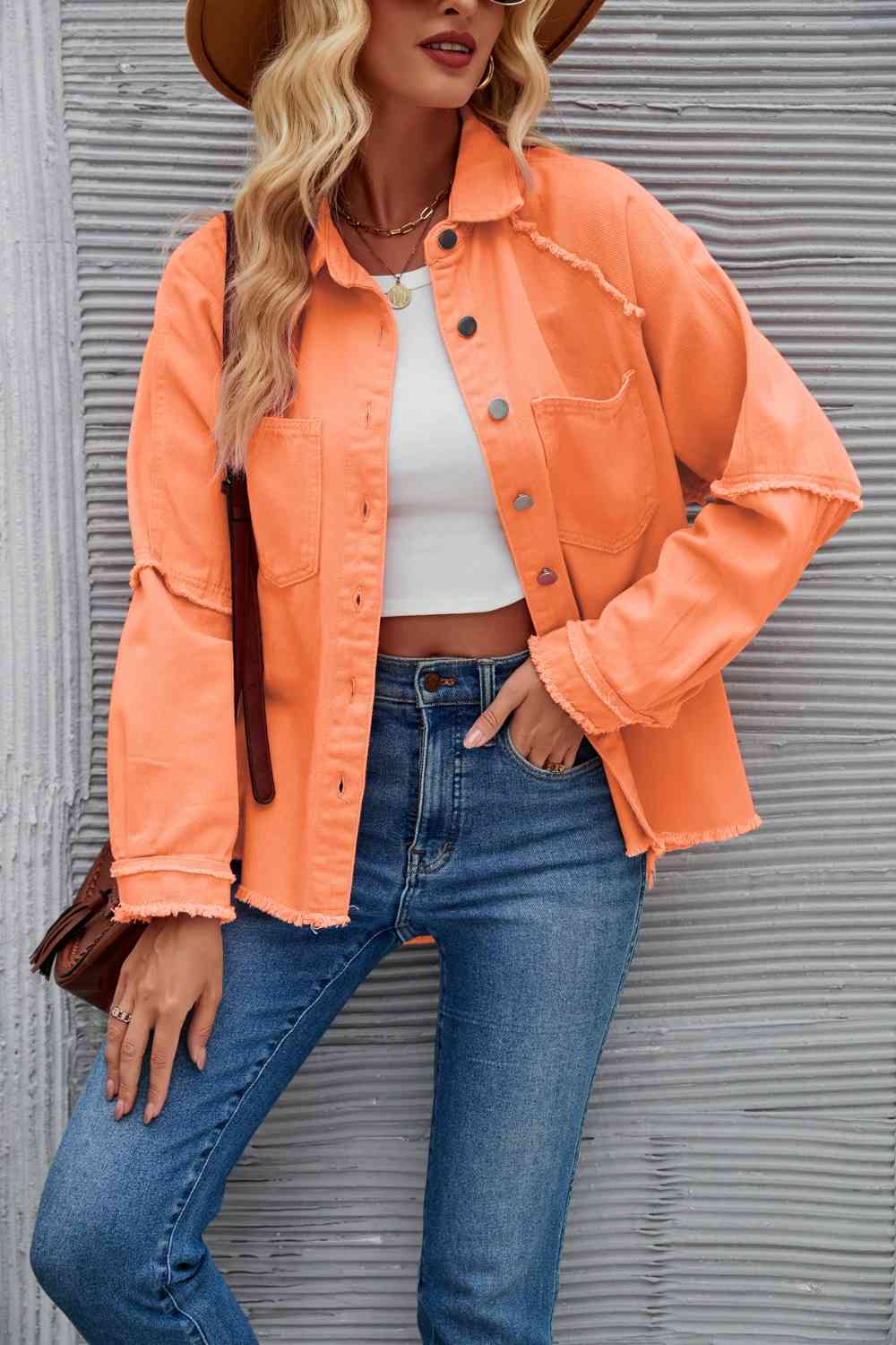 Berg-Feldt | Raw Hem Kragen Denimjacke