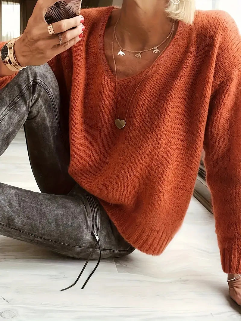 Berg-Feldt | V-Ausschnitt Pullover mit Feiner Struktur