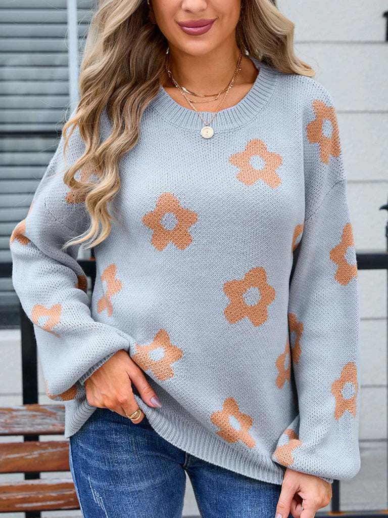 Berg-Feldt | Strickpullover mit Floralem Musterdesign