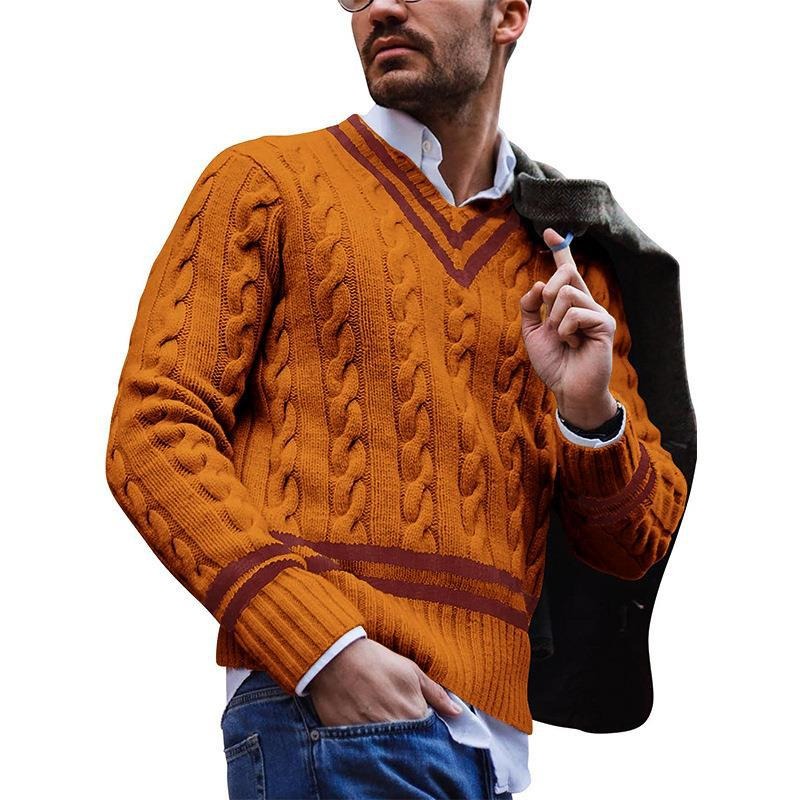 Garrick : Pull rayé moderne à col en V