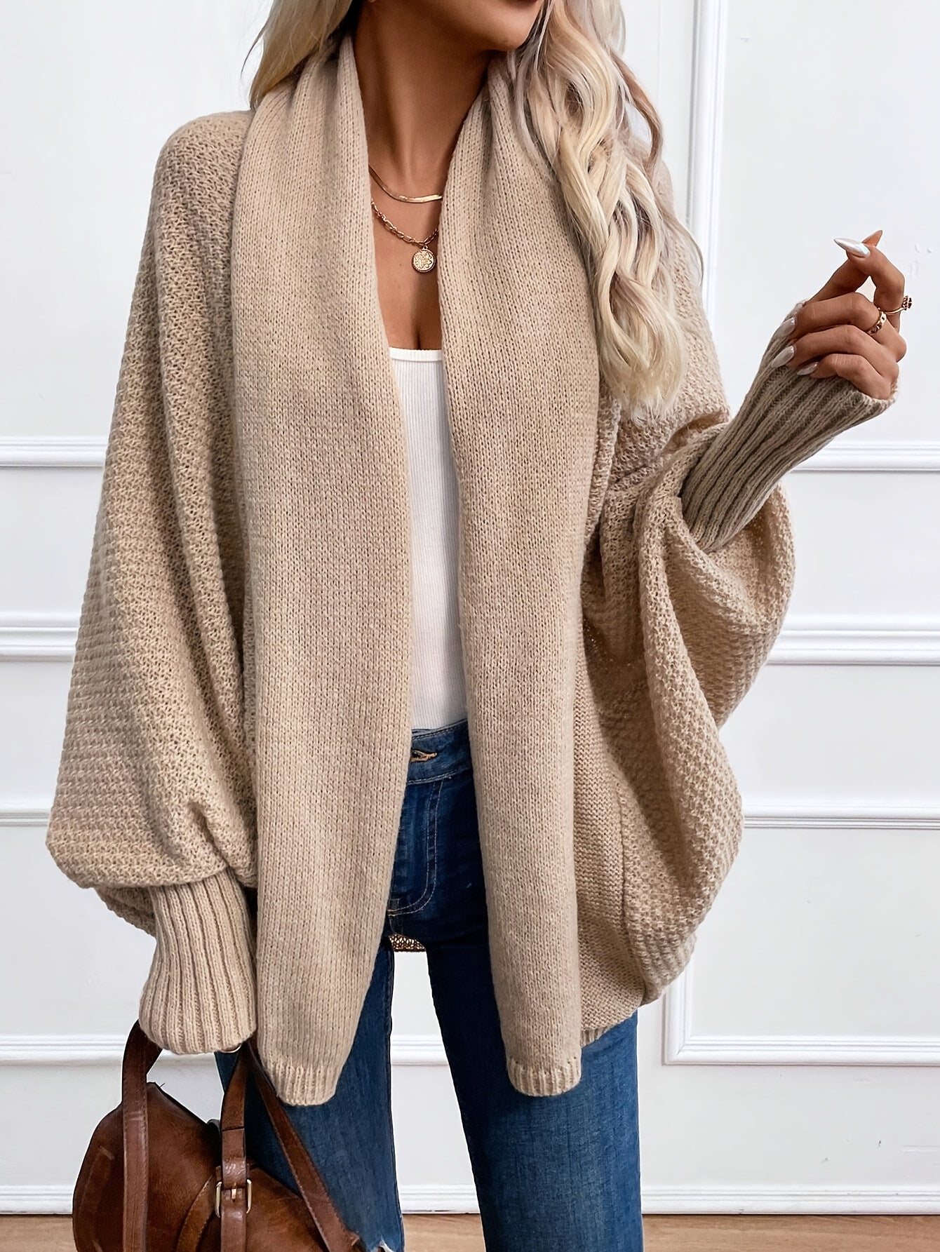 Berg-Feldt | Cardigan mit Übergrößenärmeln Acryl Warm und Bequem - Berg-Feldt