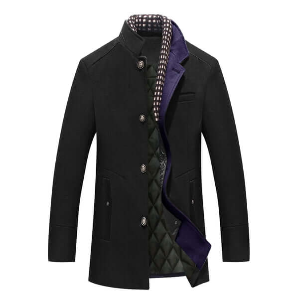 Berg-Feldt | Herren Slim Fit Woll Wintermantel