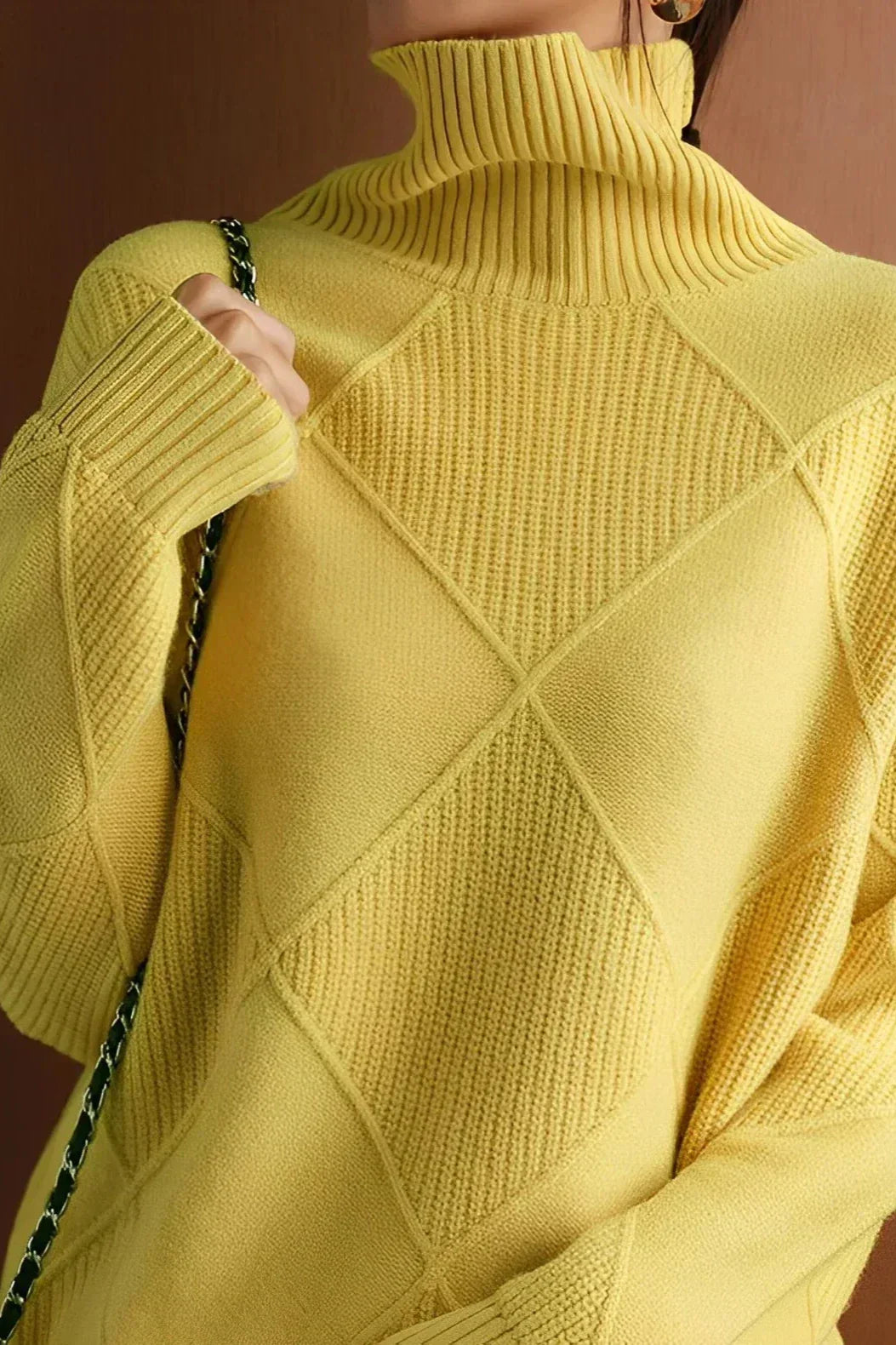 Berg-Feldt | Pullover - Damen Diamant Strick Rollkragenpullover