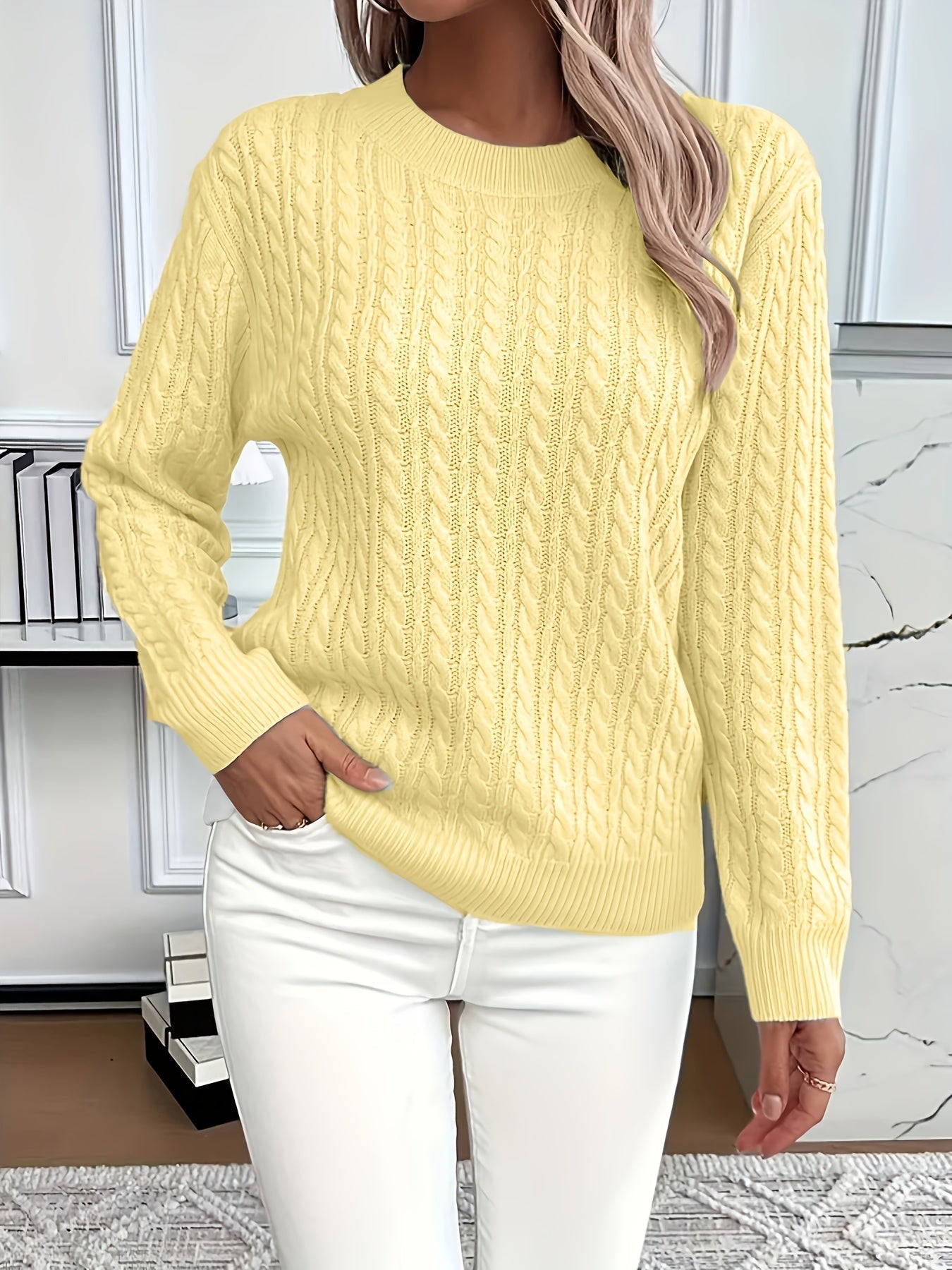 Berg-Feldt | Eleganter Kabelstrickpullover mit Strukturmuster