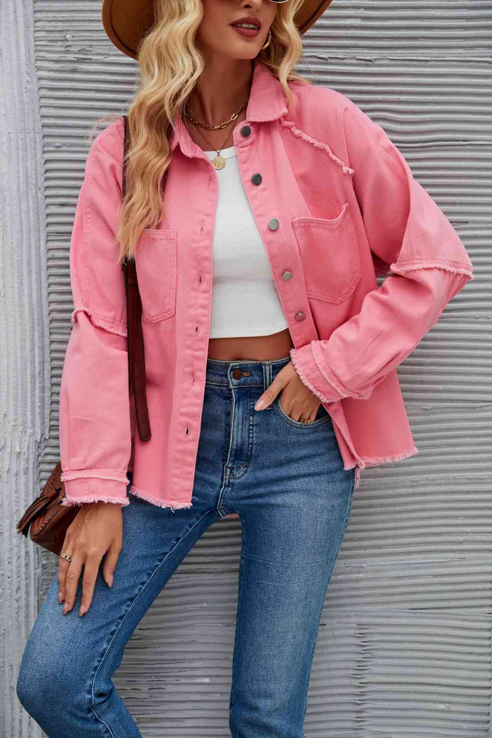 Berg-Feldt | Raw Hem Kragen Denimjacke