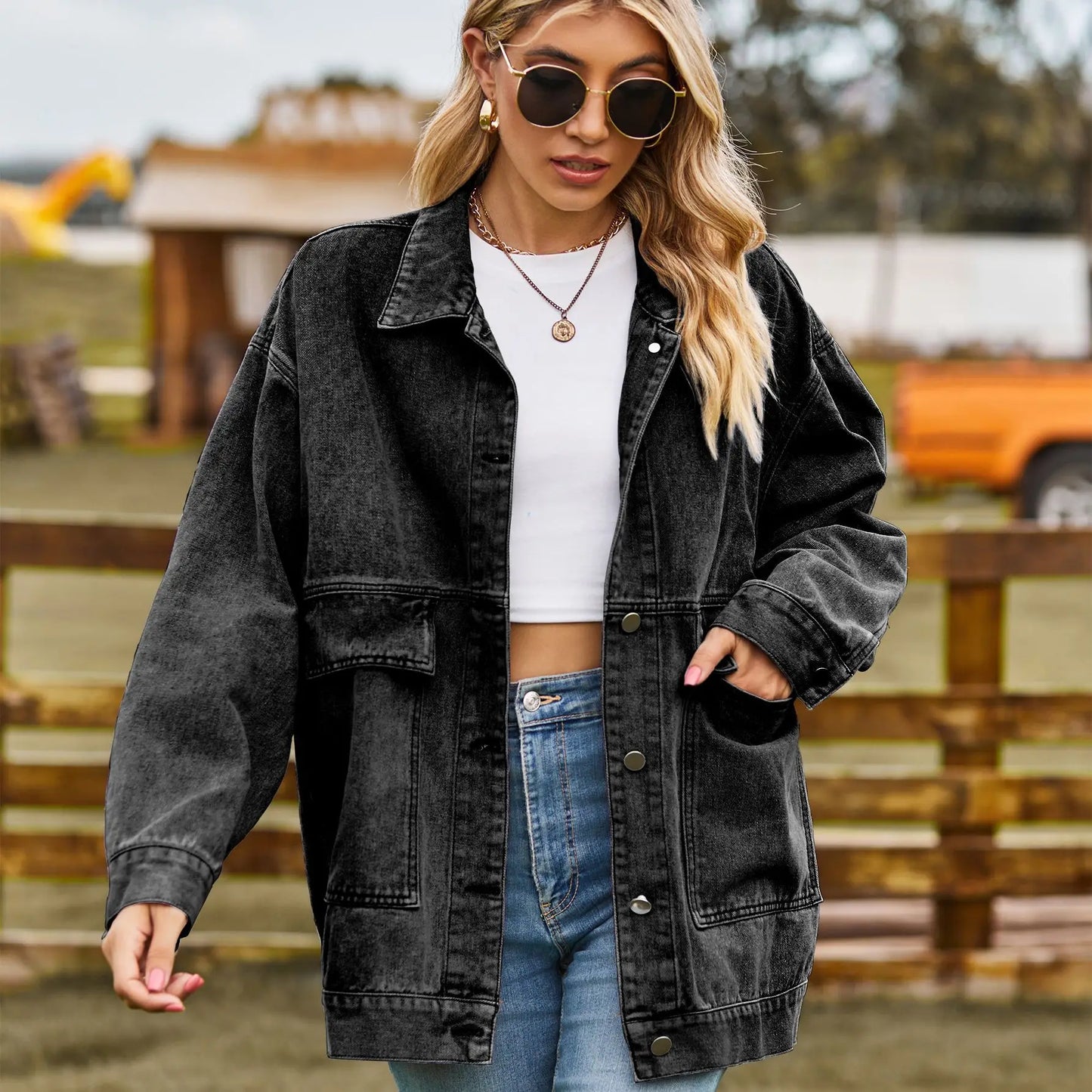 Berg-Feldt | Übergröße Denim Damenjacke mit Bequemer Passform