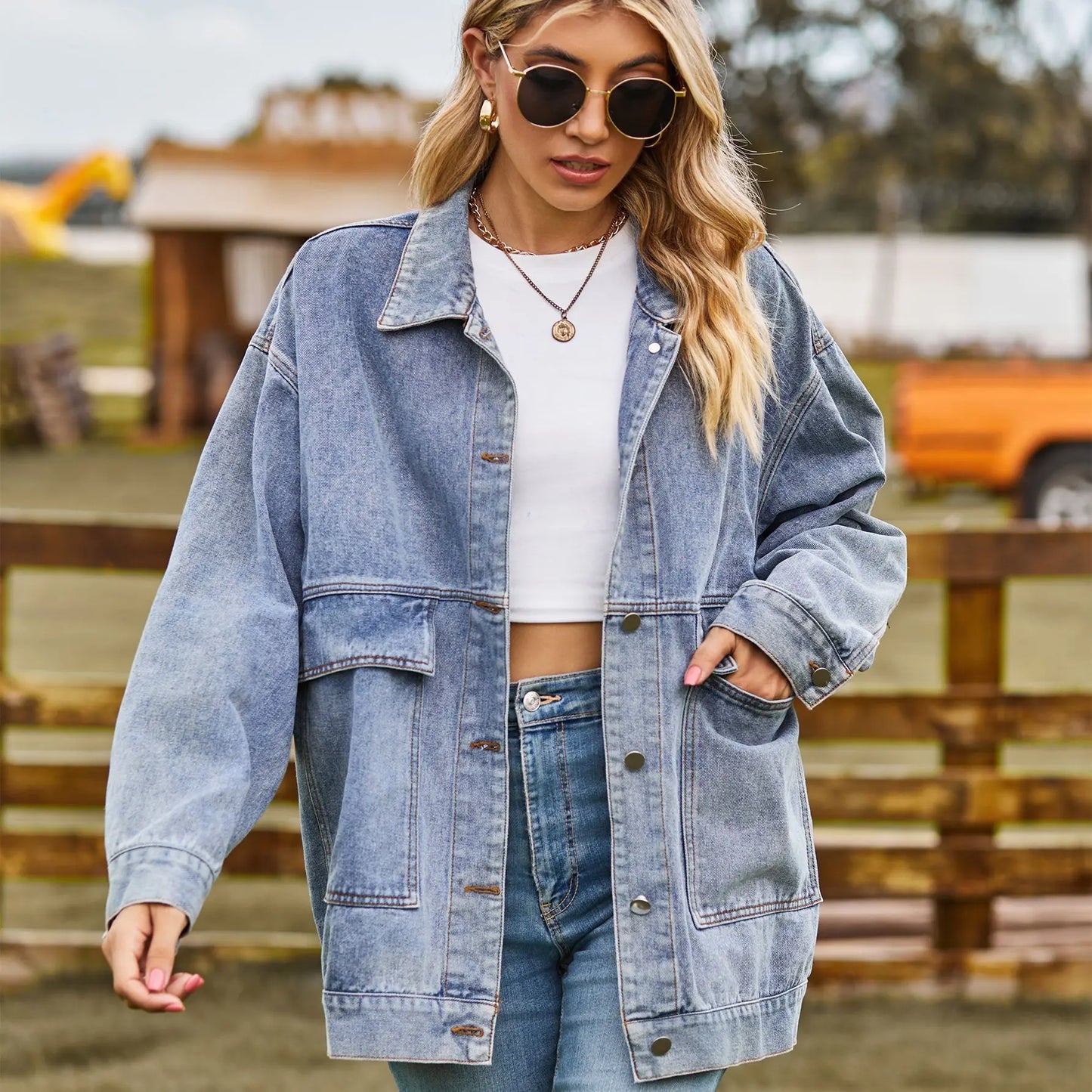 Berg-Feldt | Übergröße Denim Damenjacke mit Bequemer Passform