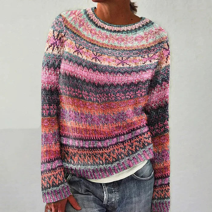Berg-Feldt | Pullover - Frauen Bunter Fair Isle Strickpullover