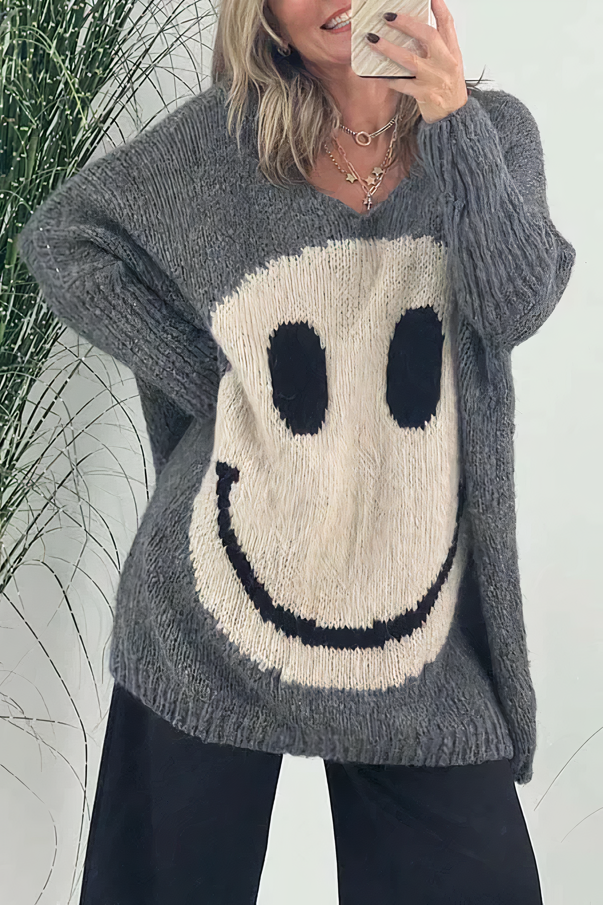 Berg-Feldt | Sweater - Oversized Smiley Strickpullover