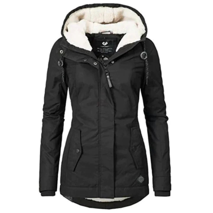 Berg-Feldt | Lang mit Kapuze für Damen Ideal für Den Winter