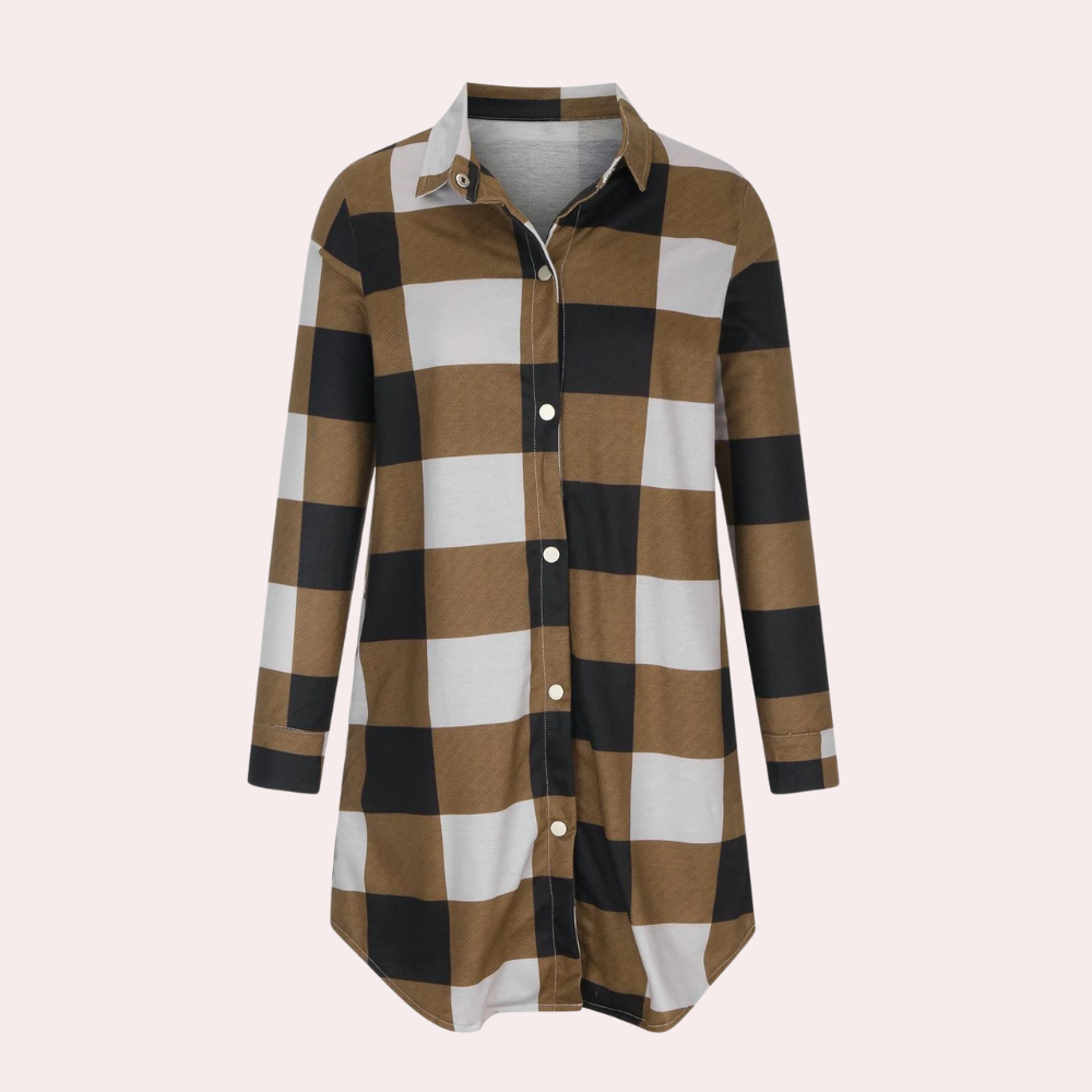 Berg-Feldt | Kariertes Herbstjacke in Midilänge für Damen