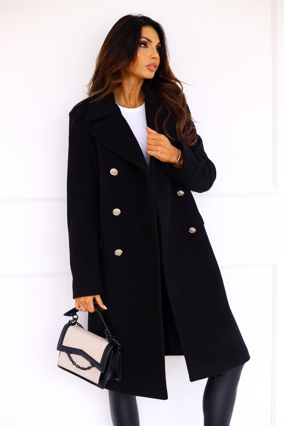 Berg-Feldt | Manteau d'hiver en laine pour femme, design trench croisé chic