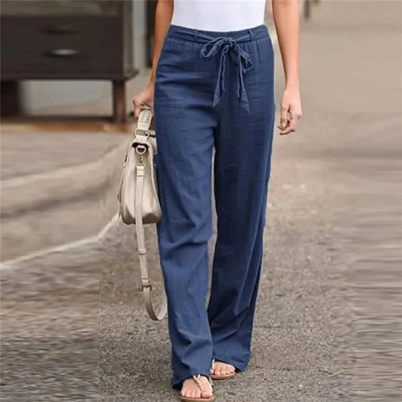 ALENA Hose: Gerader Schnitt, Gummibund, Schleife