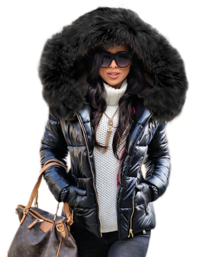 Berg-Feldt | Veste Matelassée pour Femme avec Grande Capuche en Fausse Fourrure
