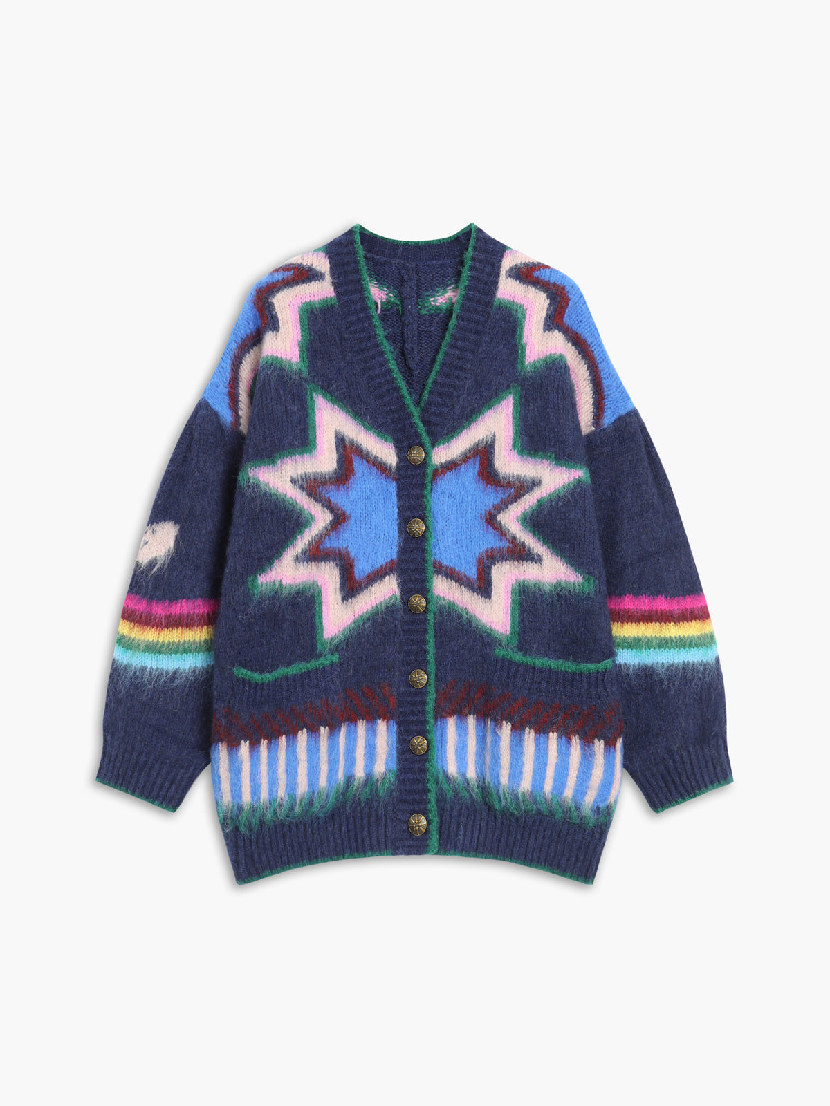Berg-Feldt | Cardigan à Motif Graphique en Mélange Mohair Unique et Élégant