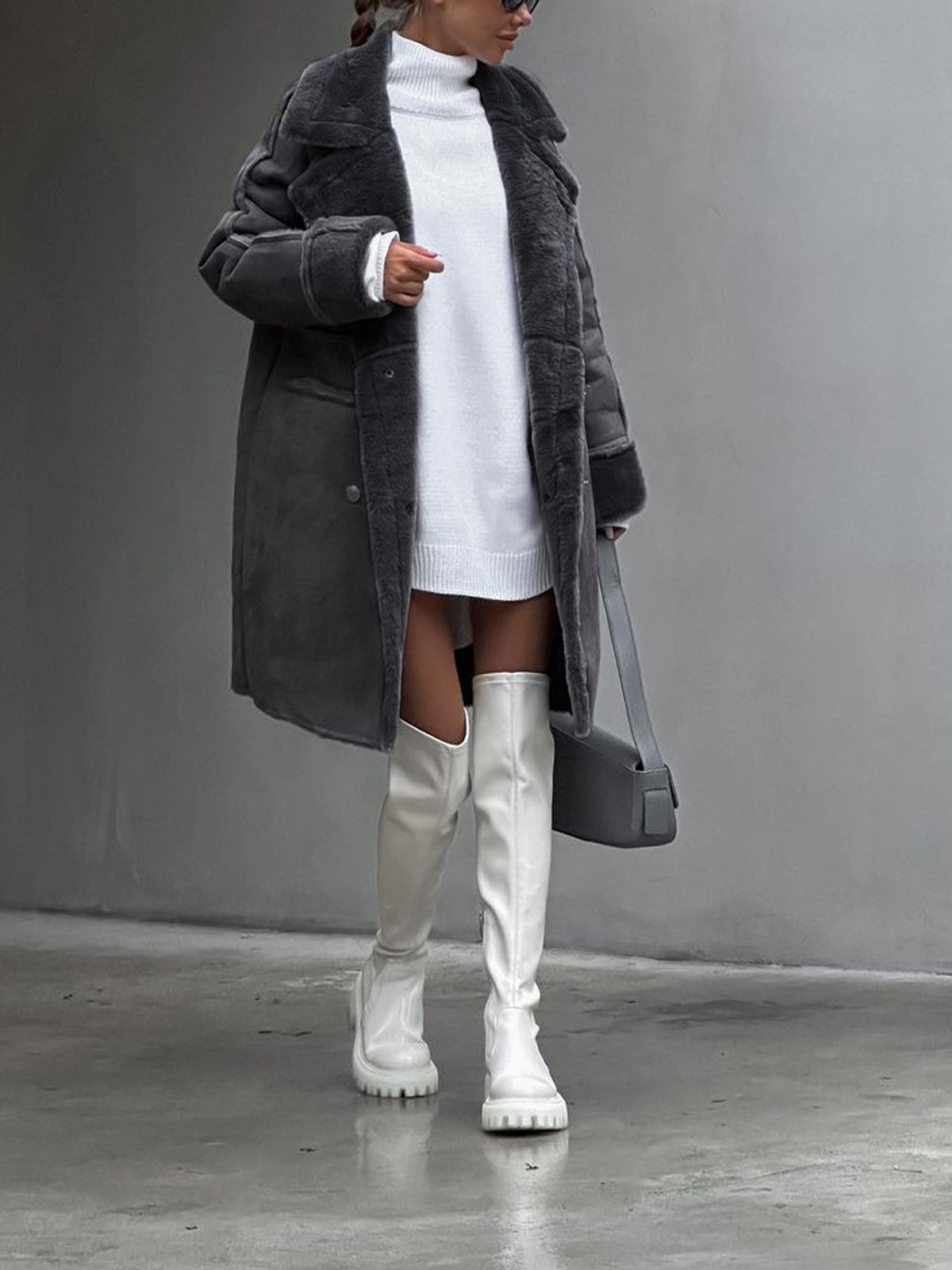 Berg-Feldt | Manteau d'hiver en peluche à coupe confortable pour femme