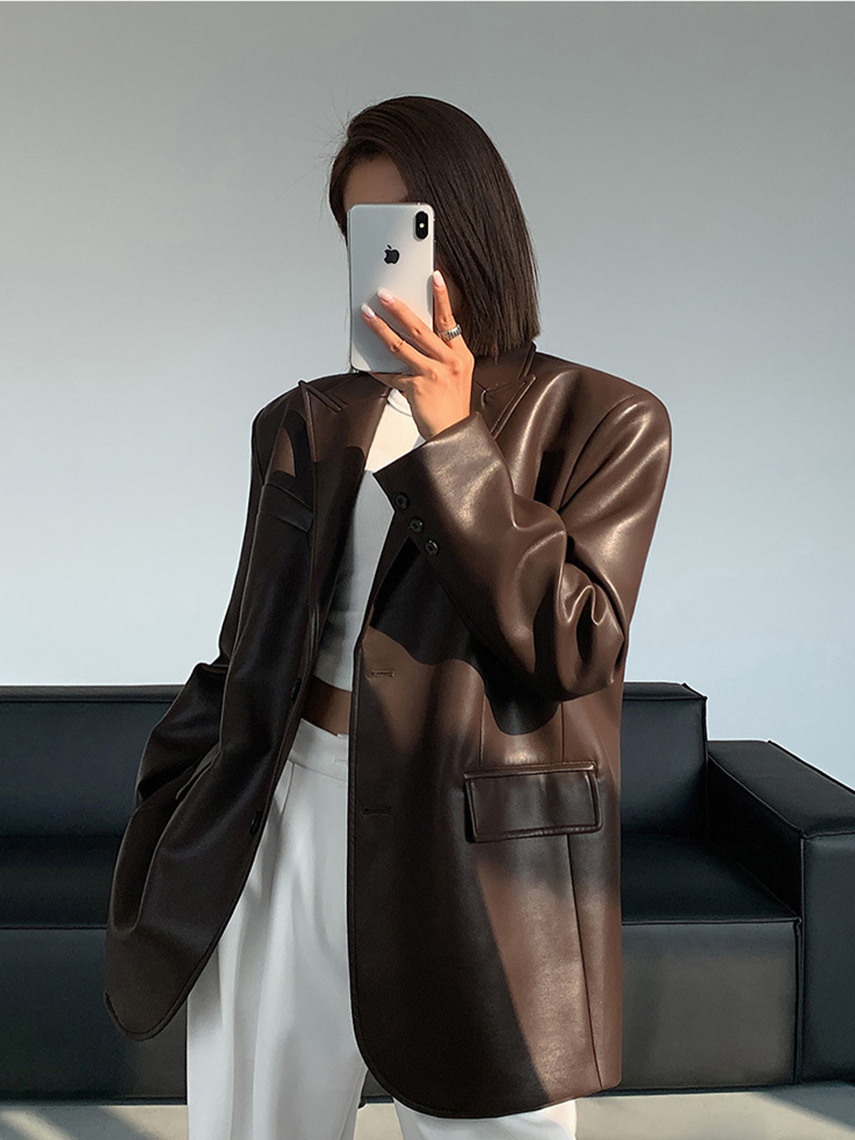 Berg-Feldt | Lederlook Blazer für Damen