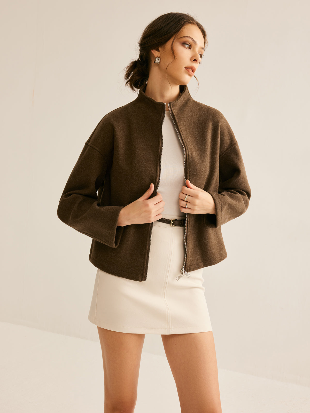 Berg-Feldt | Veste zippée marron pour femme