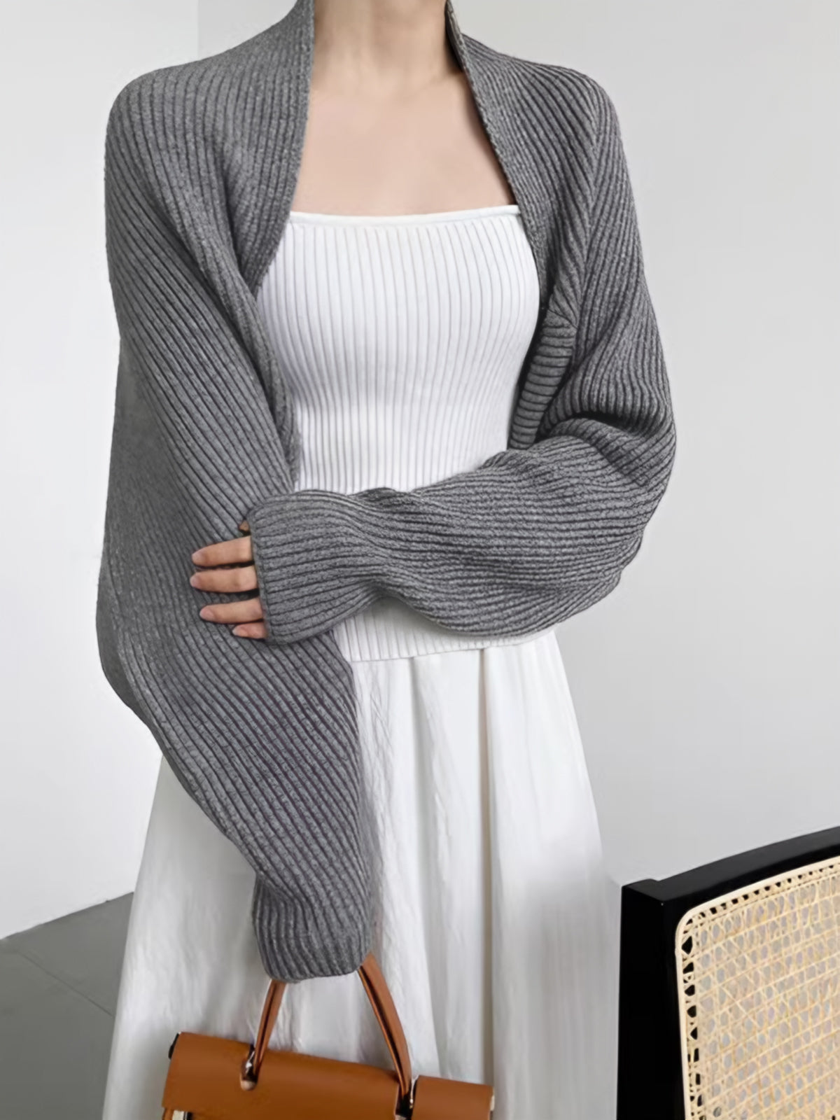 Berg-Feldt | Strick Bolero mit Langen Ärmeln Weich und Modern Perfekt für Layering