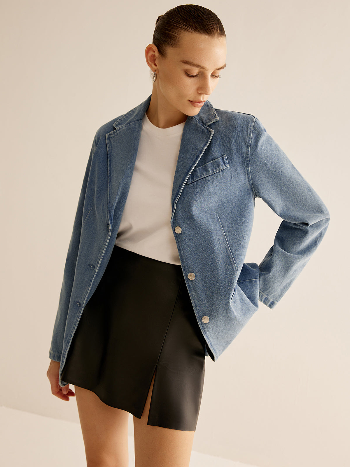 Berg-Feldt | Denimjacke mit Knopfverschluss Klassischer Schnitt Lässig und Vielseitig