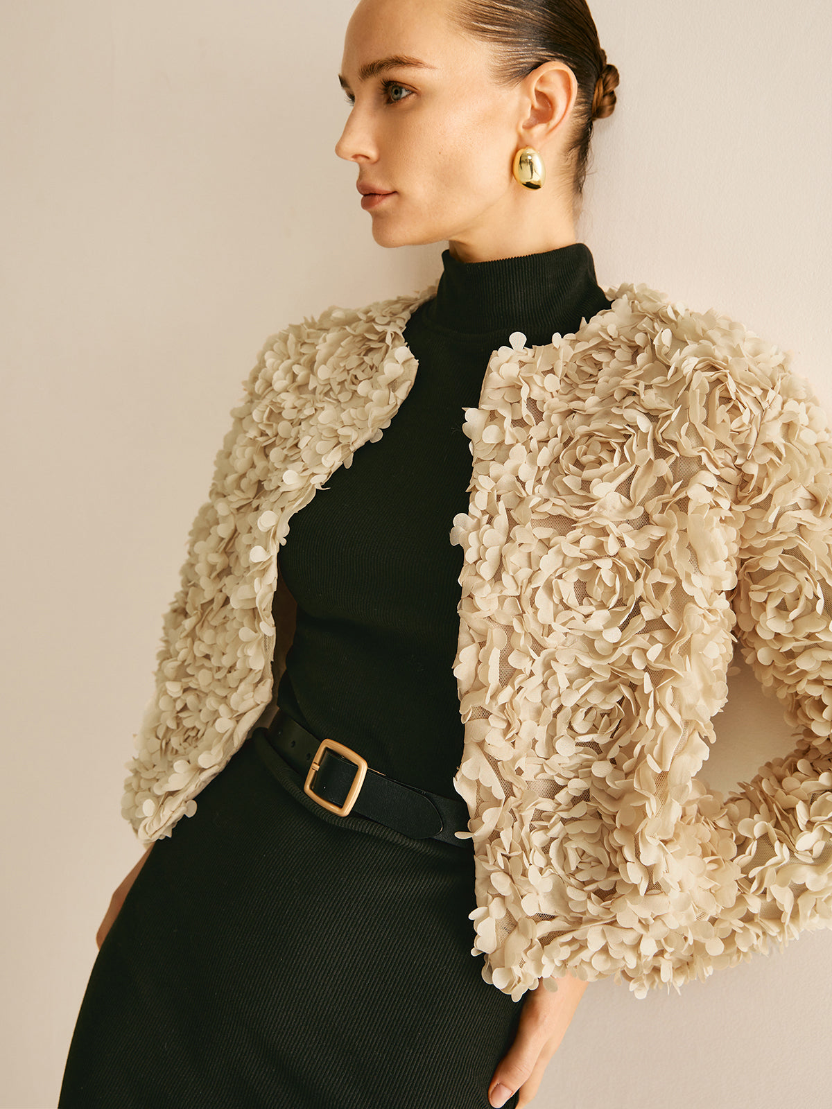 Berg-Feldt | Blazer beige à col rond pour femme