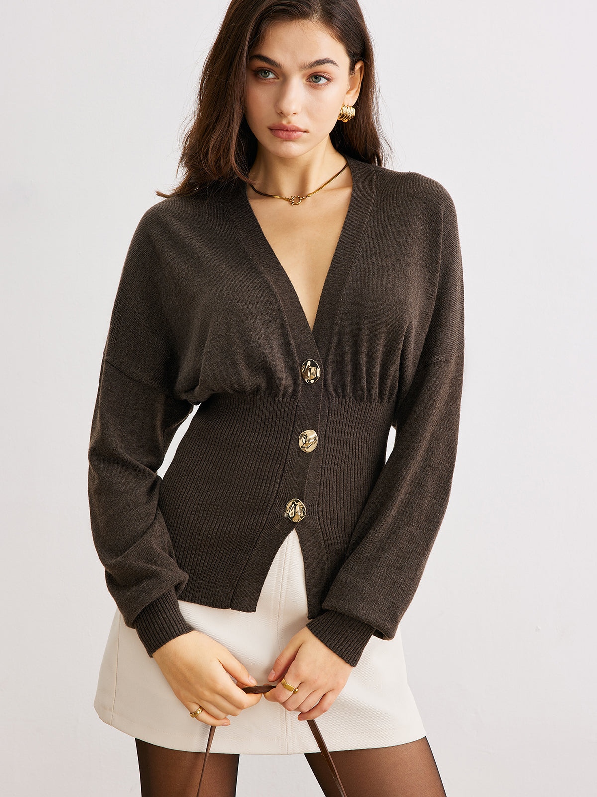 Berg-Feldt | Cardigan boutonné, tricot côtelé, ajusté, élégant et confortable