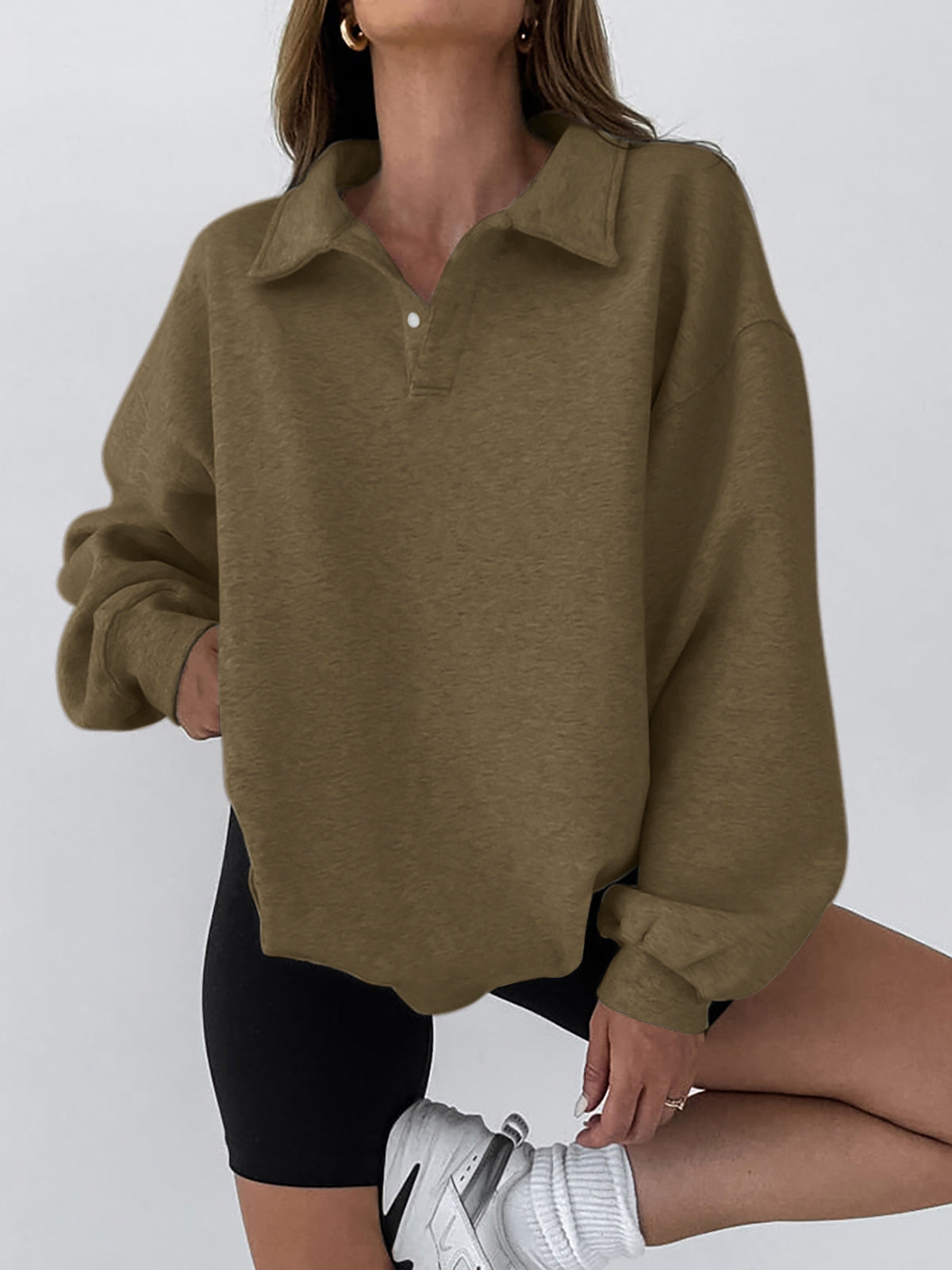 Berg-Feldt | Sweatshirt mit Kragen Baumwollmischung Lässig und Trendy