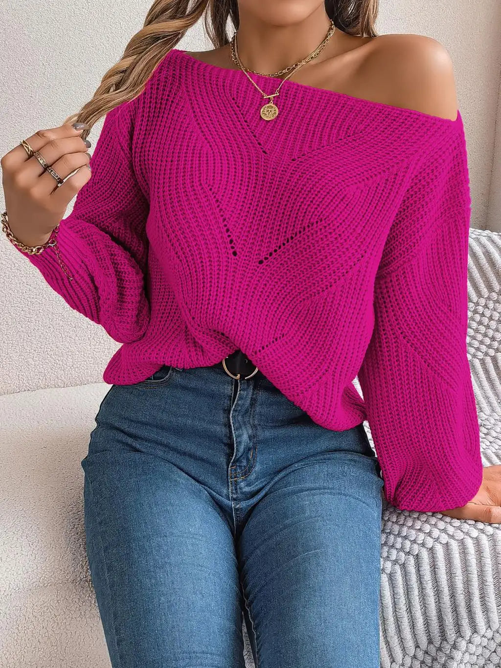 Berg-Feldt | Strick Über Die Schulter Pullover