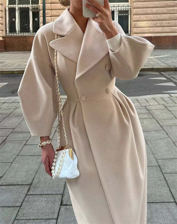 Berg-Feldt | Pull en laine vintage avec manches lanternes et col à revers