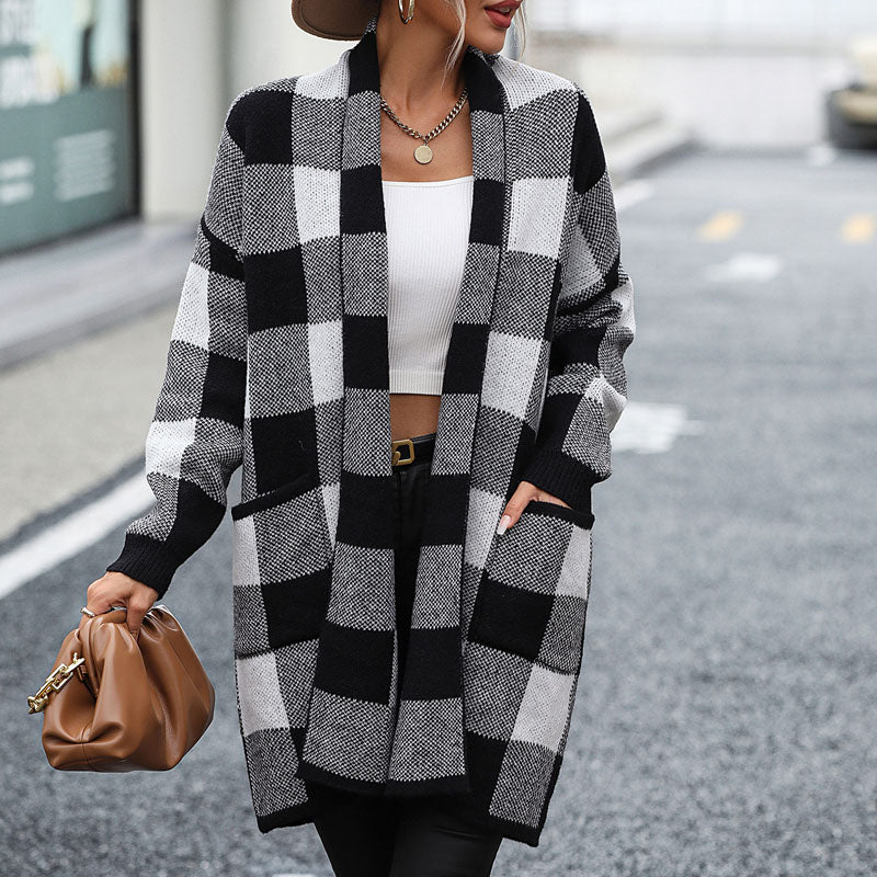 Berg-Feldt | Karierte Strickjacke