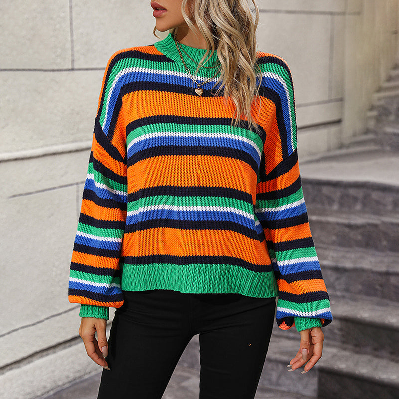 Berg-Feldt | Gestreifter Pullover Acryl Farblich, Bequem