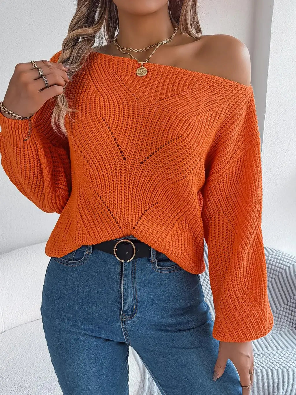 Berg-Feldt | Strick Über Die Schulter Pullover