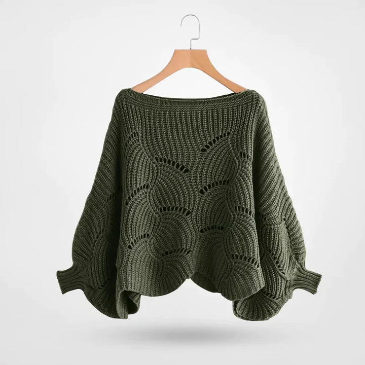 Berg-Feldt | Gestrickter Pullover mit Fledermausärmeln