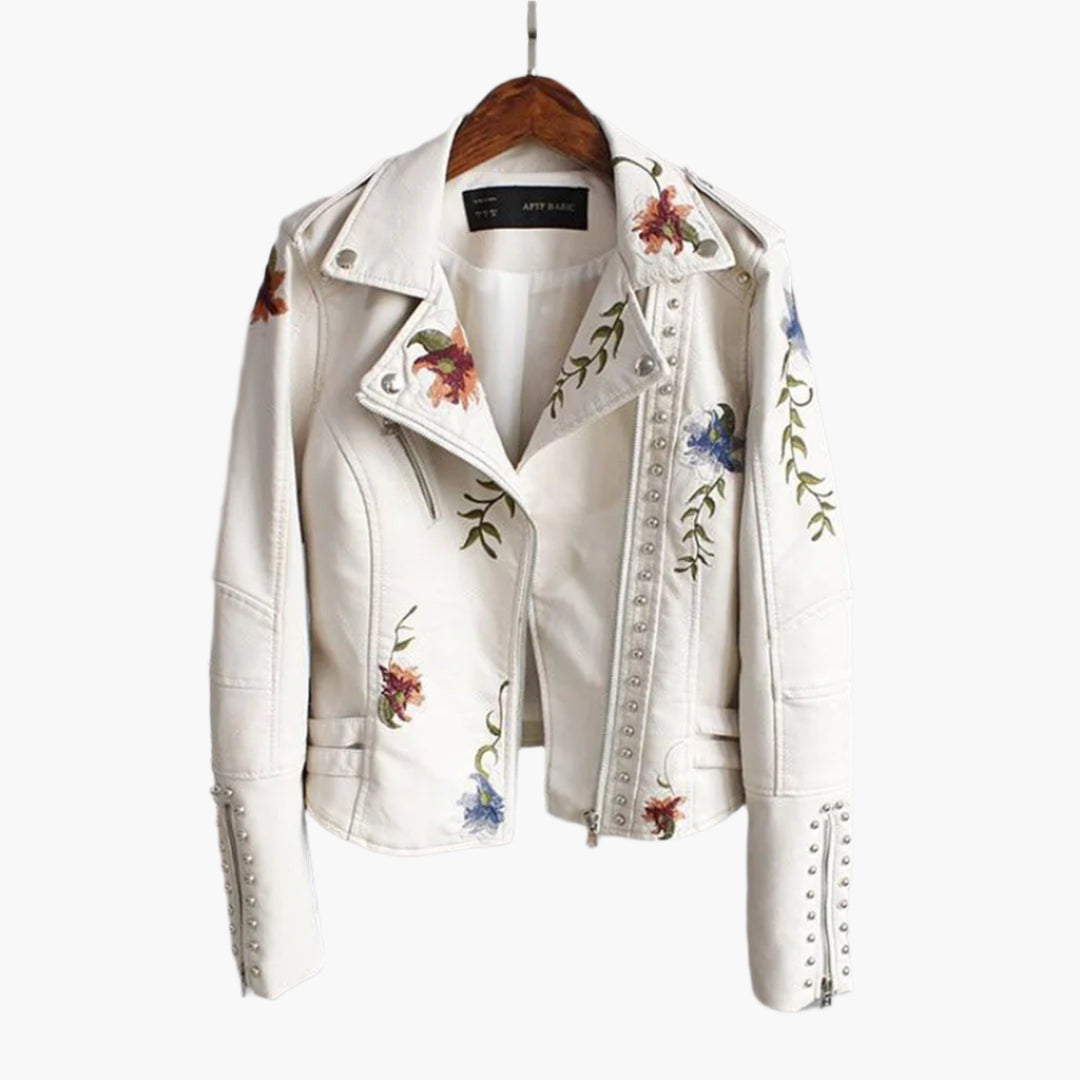 Berg-Feldt | Blouson de moto floral pour femme - Court