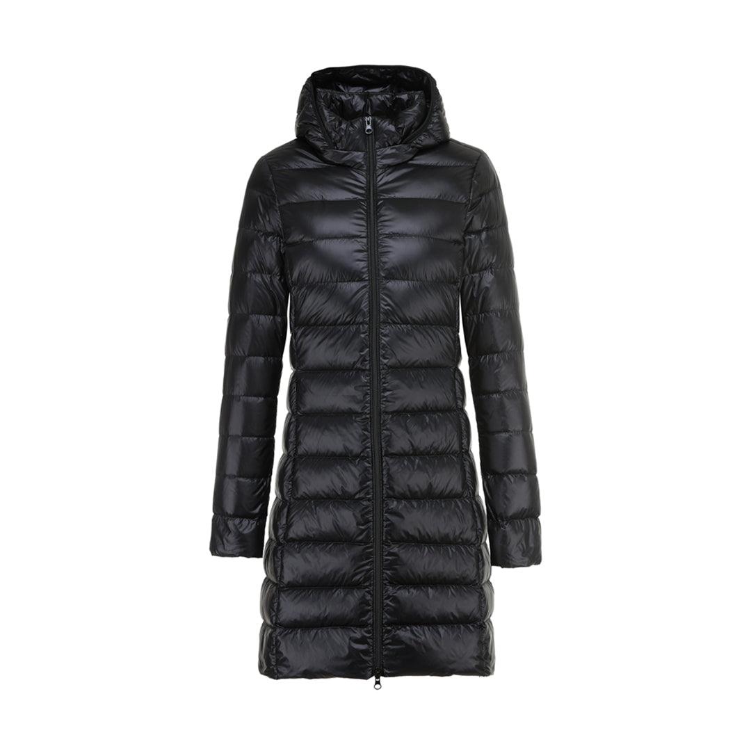 Berg-Feldt | Steppjacke mit Kapuze für Damen - Lang