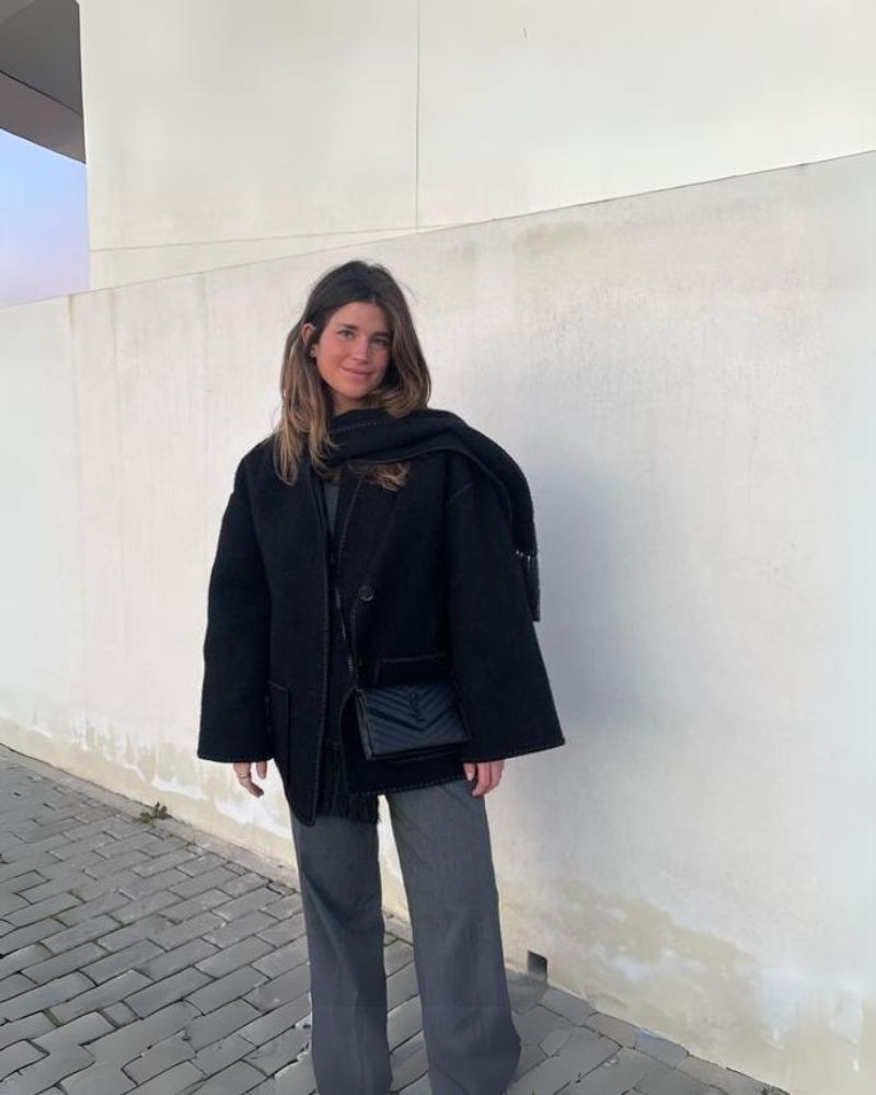 Berg-Feldt | Hepburn-Stil Wollcape Mantel