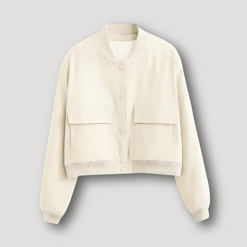 Brindley Damen Bomberjacke: Classique, Manches Longues, Courte, Boutons Pression