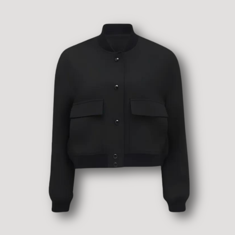 Brindley Damen Bomberjacke: Classique, Manches Longues, Courte, Boutons Pression