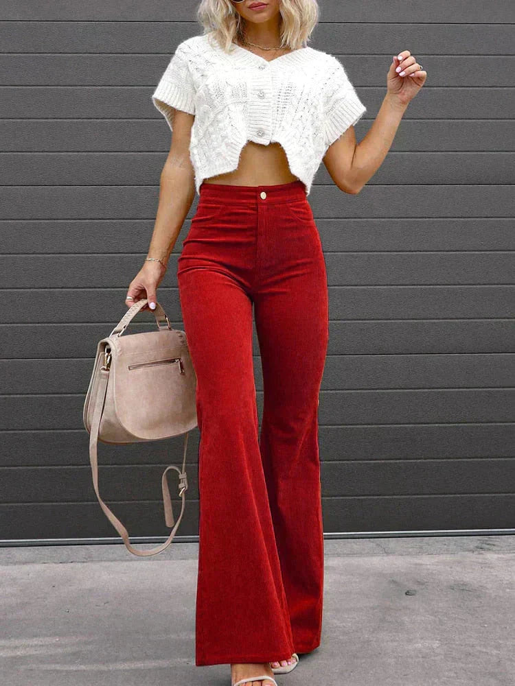 Berg-Feldt | Schmeichelnde Damen Bootcut Hose mit Hohem Bund und Bequemer Passform